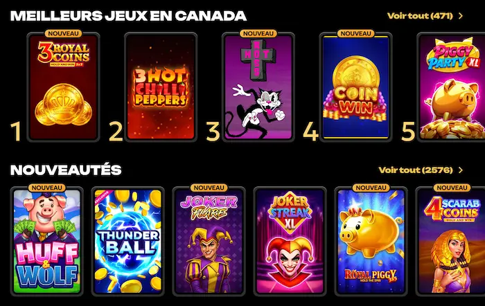 SPINSY CASINO games